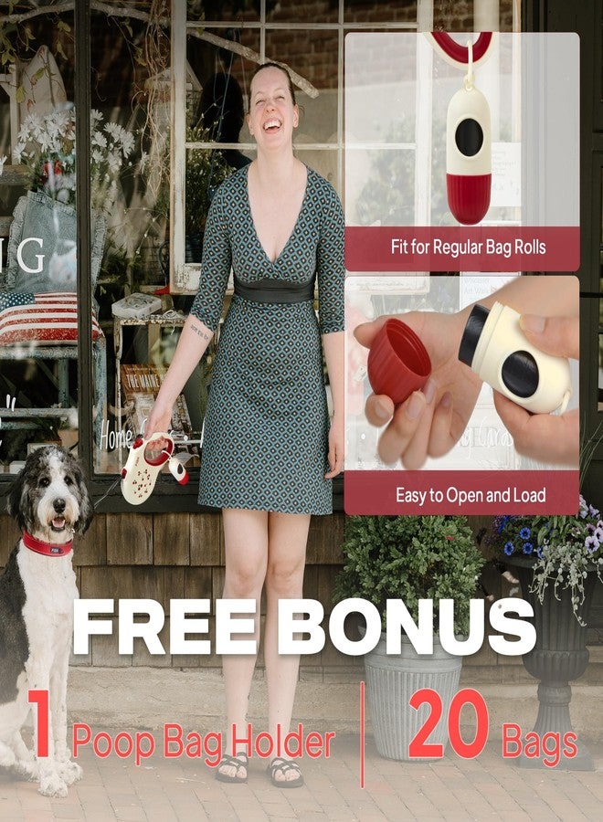 Fida Retractable Dog Leash with Dispenser and Poop Bags, 16 ft Pet Walking Leash for Small Dog or Cat up to 26 lbs, Anti-Slip Soft Handle, Tangle Free, Reflective Nylon Tape (S, Cherry) - Image 2